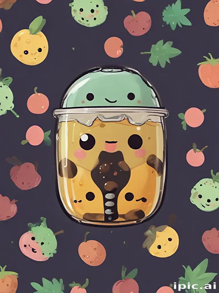 cute boba backgrounds