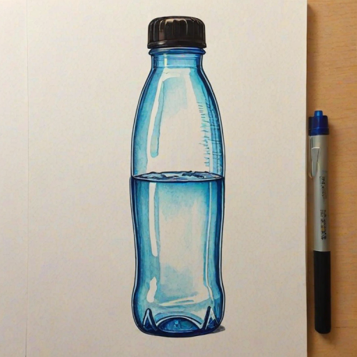 water bottle drawing