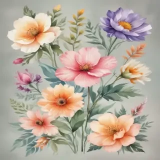 clipart watercolor flowers