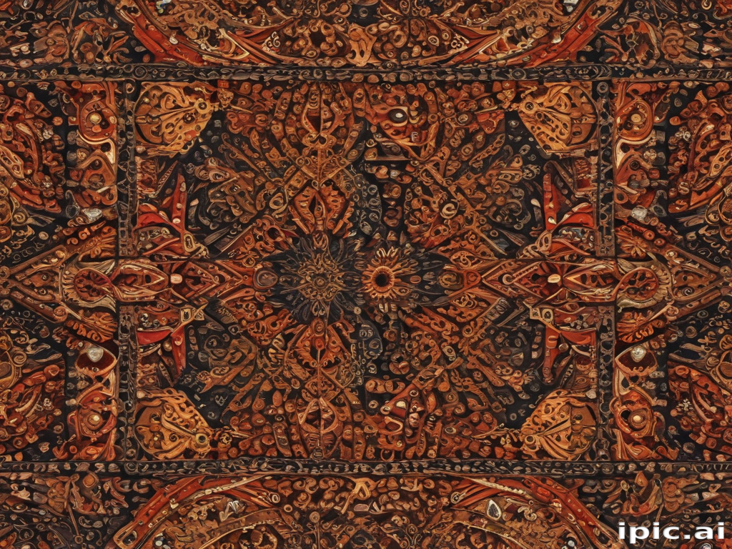 Entrenched Pattern Intricate and Detailed Patterns in Rich Earthy Tones and Textures