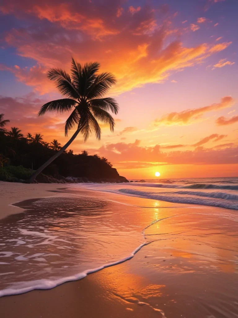 sunset on the beach backgrounds