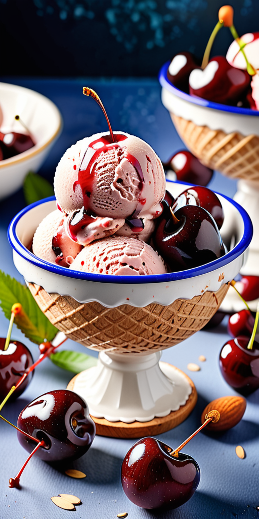 almond and cherry ice cream