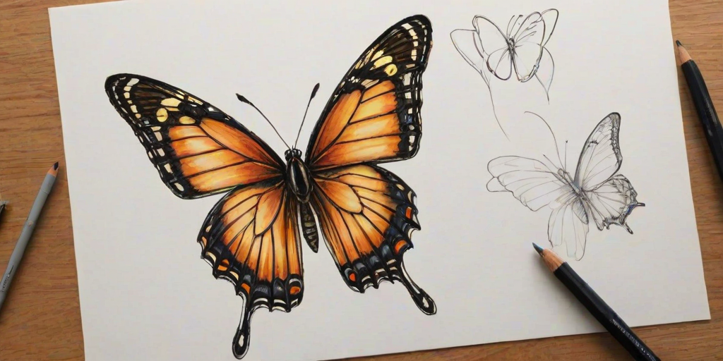 butterfly drawing picture