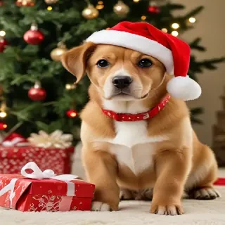 wallpaper christmas dog