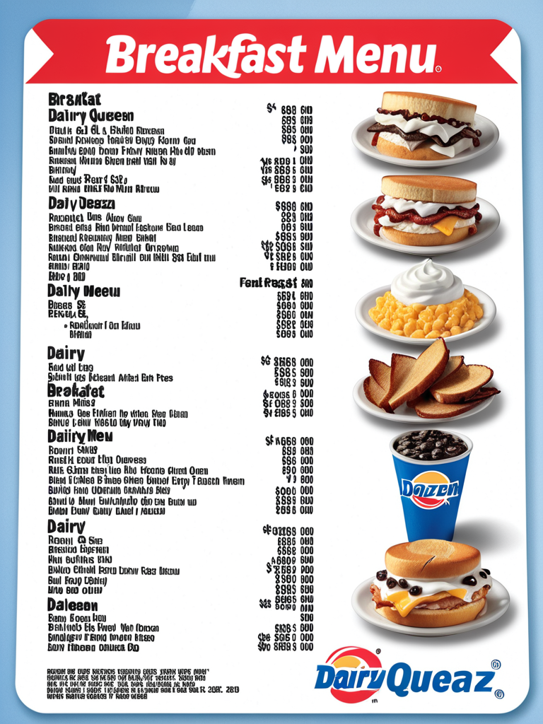 dairy queen breakfast menu with prices