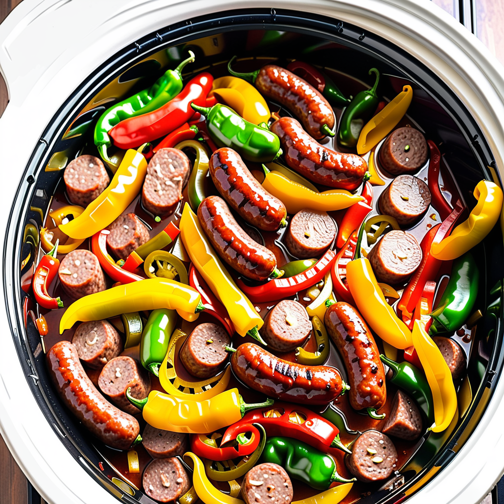 sausage onions and peppers in crock pot