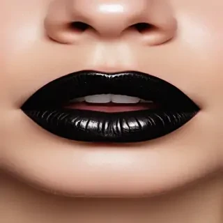 lips clipart black and white