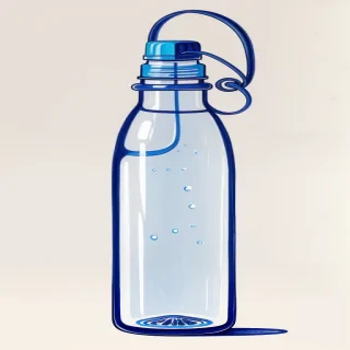water bottle drawing