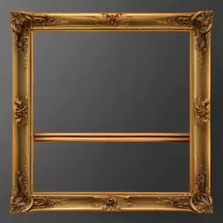 rectangle golden frame png
