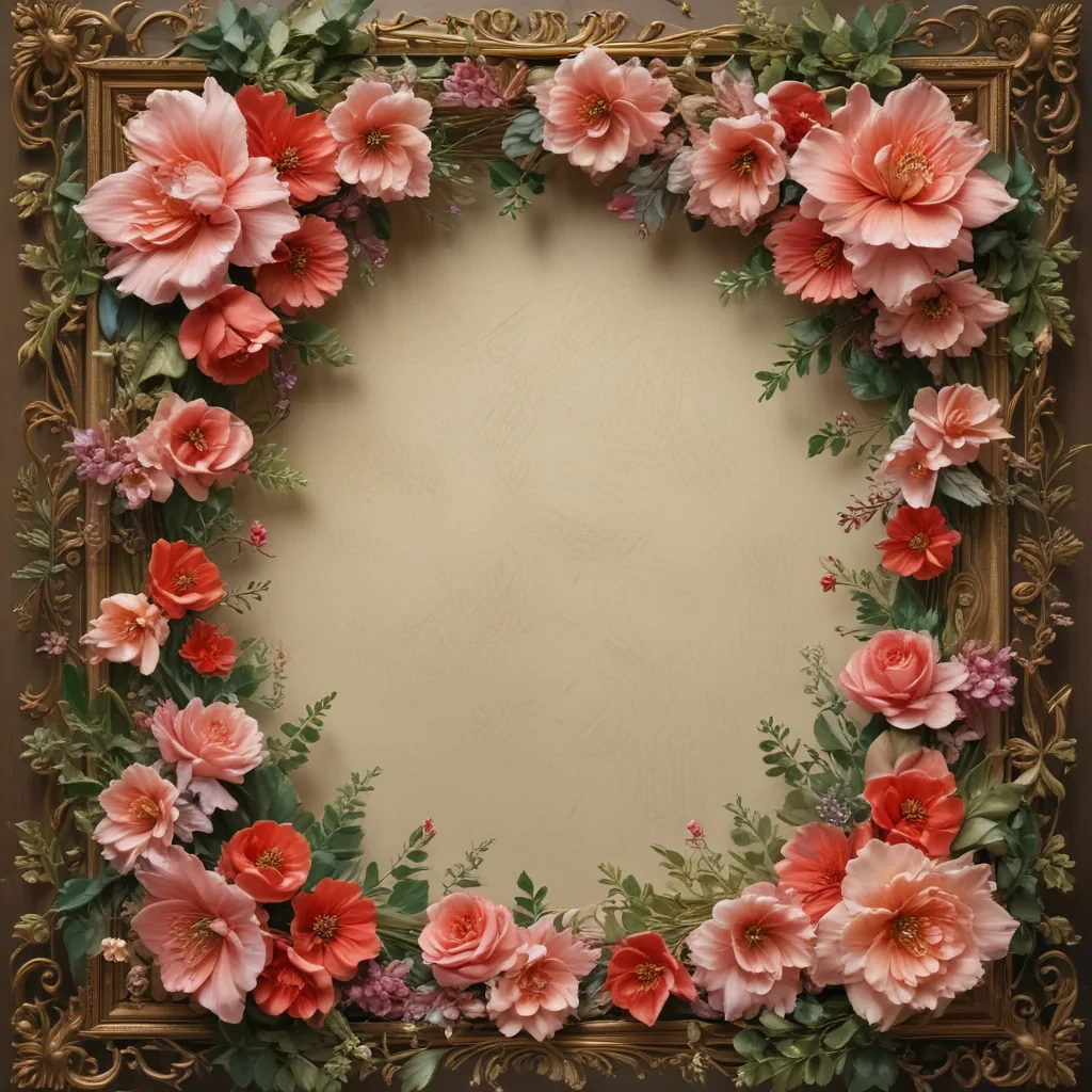 Beautiful Floral Frame Design with Vibrant Flowers and Elegant Background