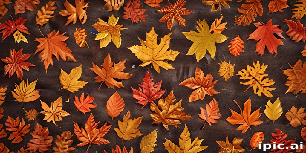 A Vibrant Collection of Autumn Leaves Displayed on a Dark Background