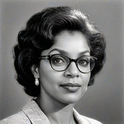 Enticing Phylicia Rashad, pencil sketch, portrait of Lovely woman 1929s in glasses, hair style beatnik, outline, clear lines, fine lines, 8k