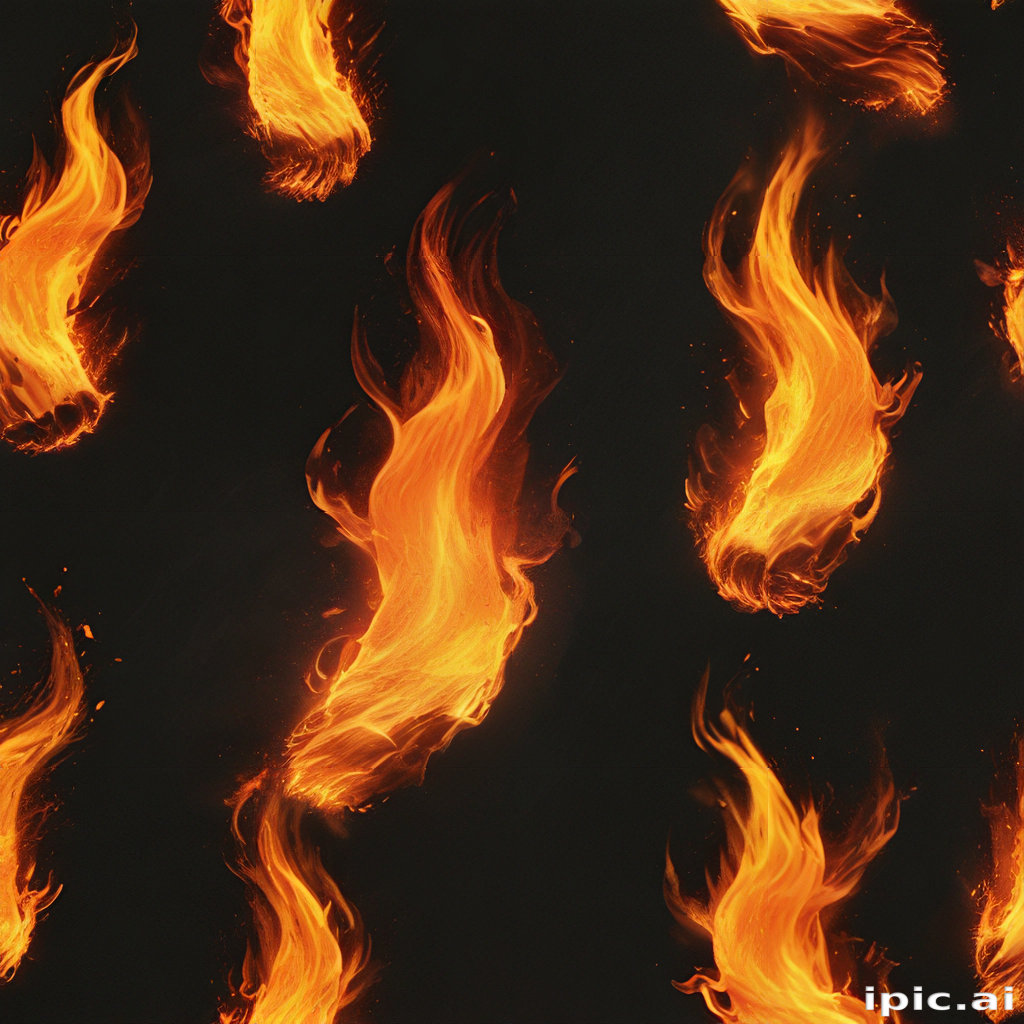 Dynamic Flames Dancing Against a Dark Background in Vivid Detail