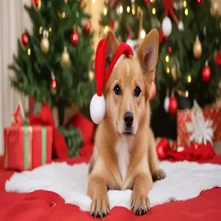 dog christmas background