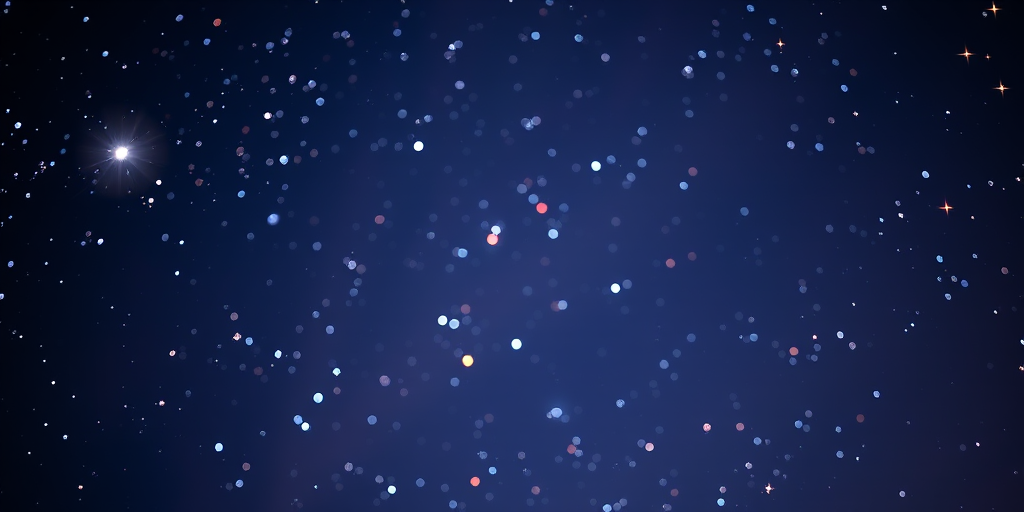 create a vivid night sky filled with sparkling stars and streaks of light using a DSLR camera with a 50mm lens at f/1.8, ISO 100, and a shutter speed of 1/200s, capturing a close-up view with a soft bokeh effect and rich contrast in colors.