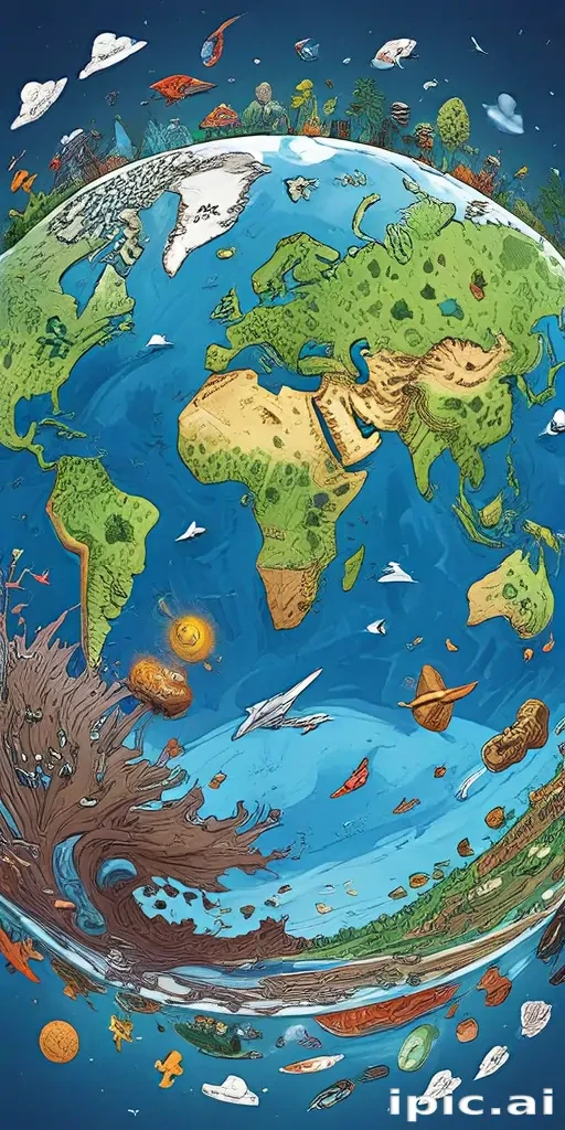 cartoon picture of the planet earth