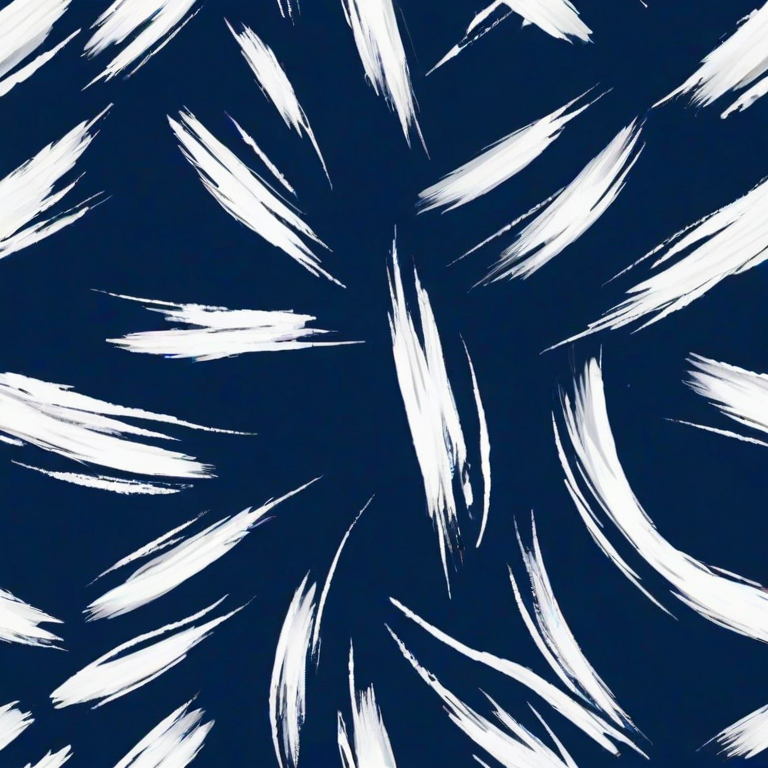 create a seamless pattern of abstract white brush strokes in varying widths on a deep blue background