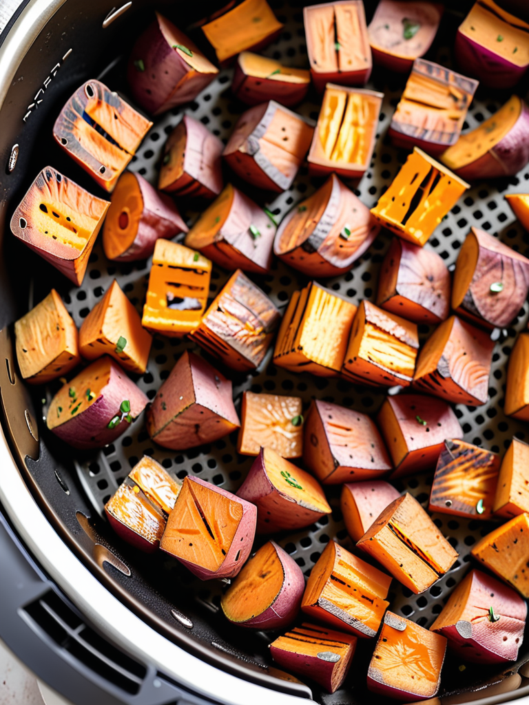 air fryer sweet potatoes cubes