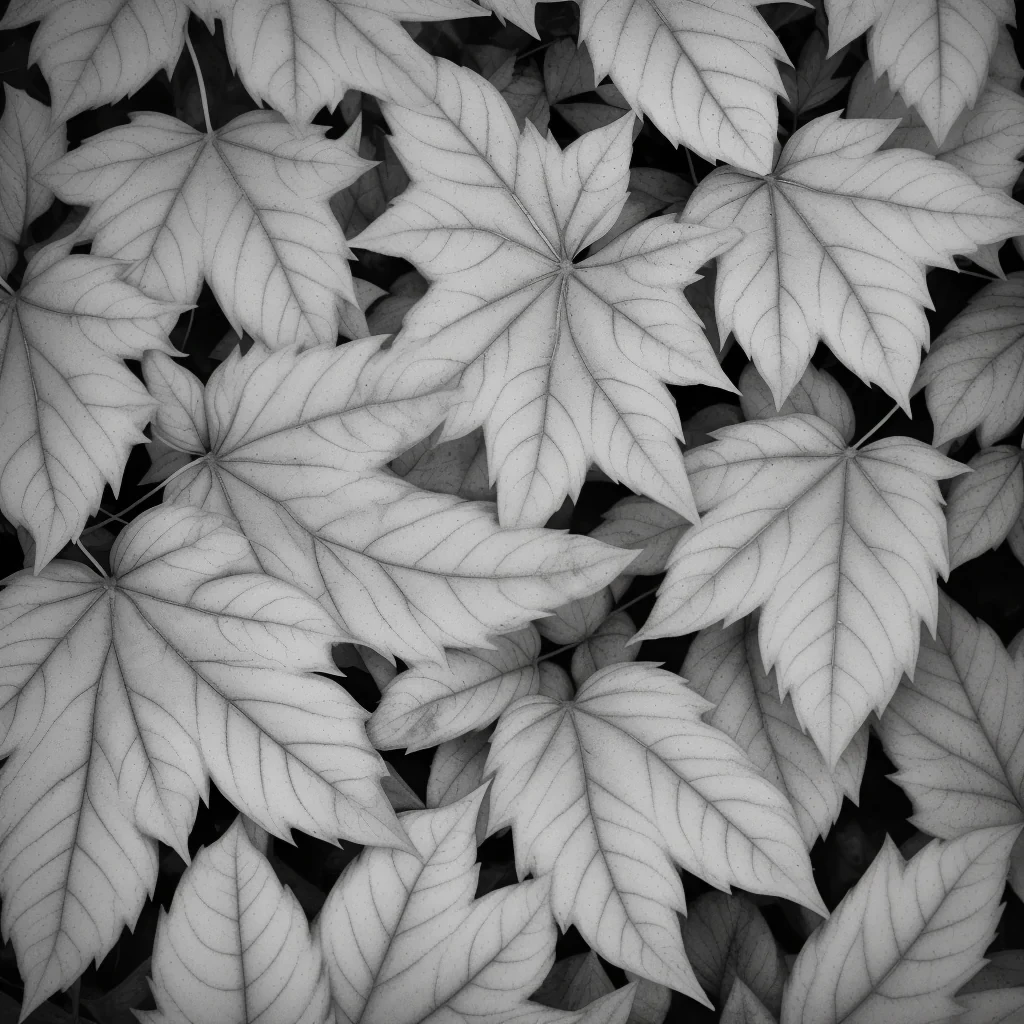 black and white leaves