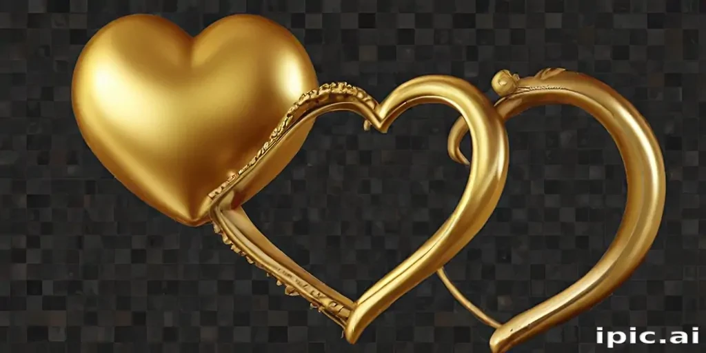 gold heart png