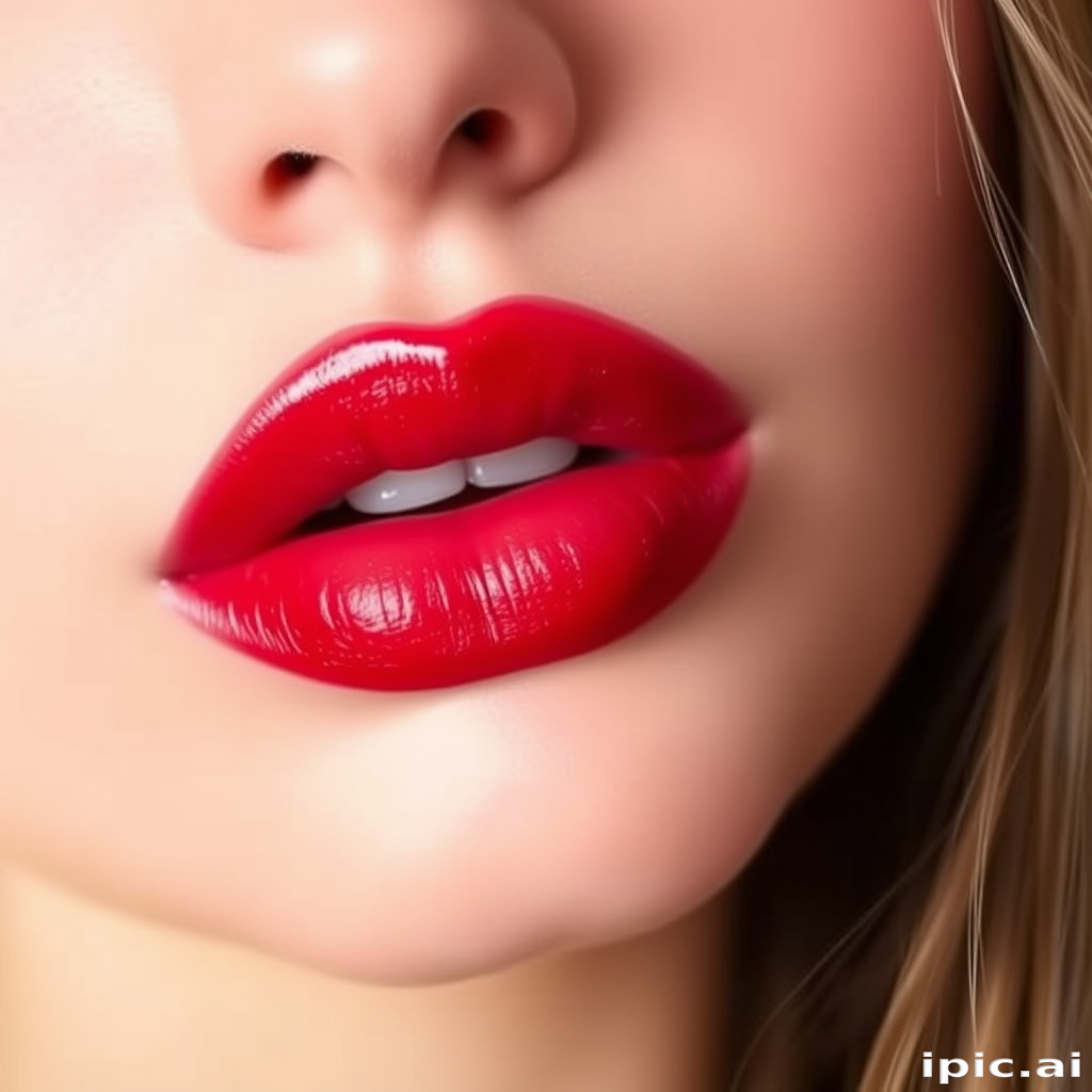 Ombre lips transitioning from deep red to soft pink, creating a gradient effect that adds dimension and depth to the lips, perfect for a romantic dinner date
