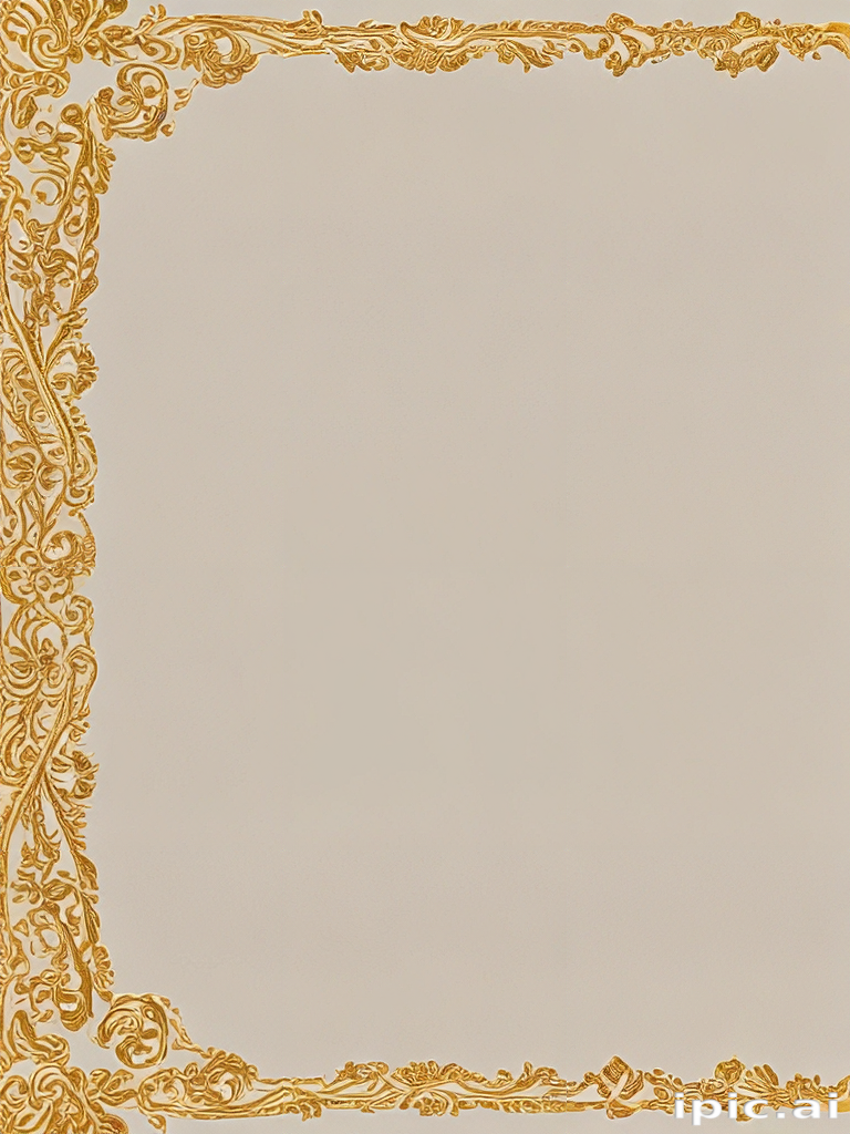 Elegant Golden Floral Frame Design for Elegant Invitations or Certificates