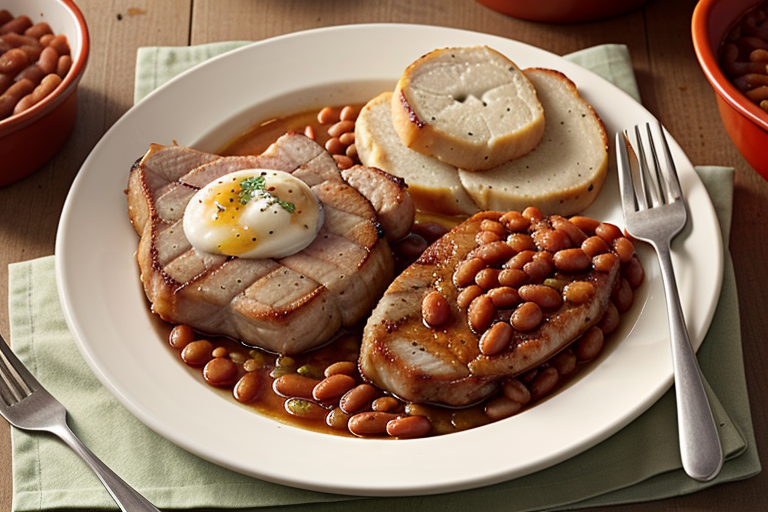 pork chops and baked beans
