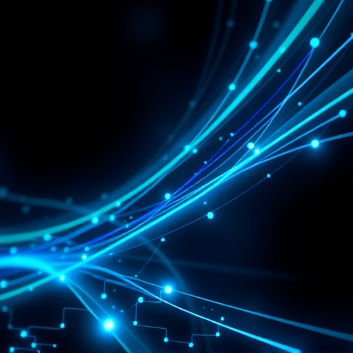 abstract digital background with blue and green glowing lines and geometric patterns, high-resolution, 50mm lens, f/2.8 aperture, ISO 100, captured in a low-light environment with a wide-angle view, shot on a DSLR camera