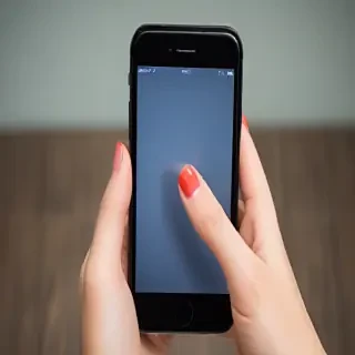 holding phone