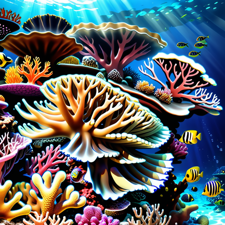 A Vibrant Underwater Scene Featuring Colorful Coral Reefs and Tropical ...