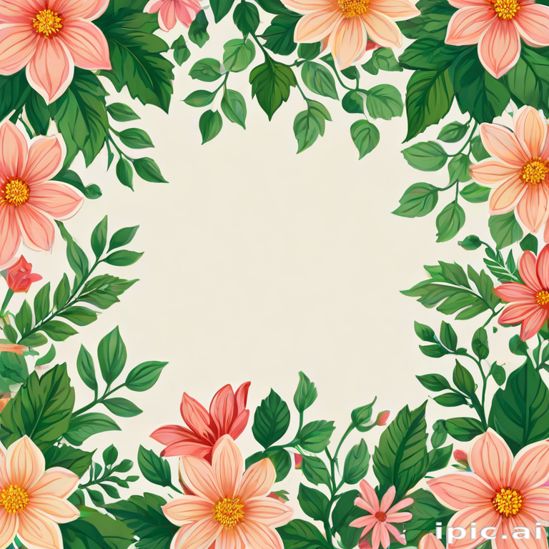 flowery border clipart