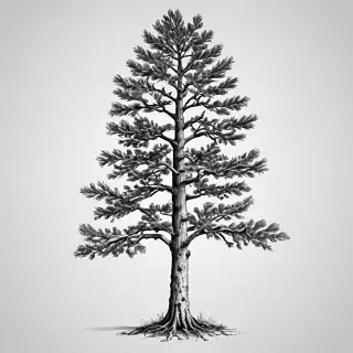 black and white pine tree clip art