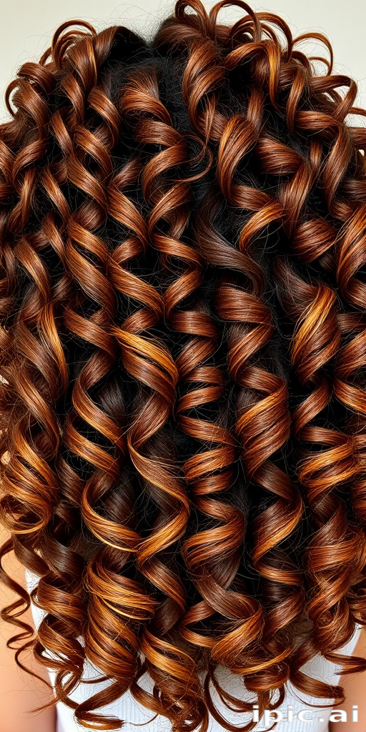 Luscious chocolate brown curls adorned with golden honey highlights, Ambrosia's hair exudes warmth and richness, with voluminous ringlets cascading down in a luxurious tumble of natural texture