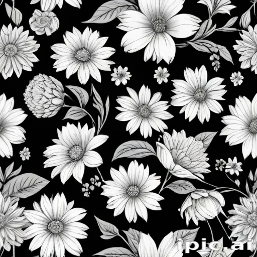 flower png black and white