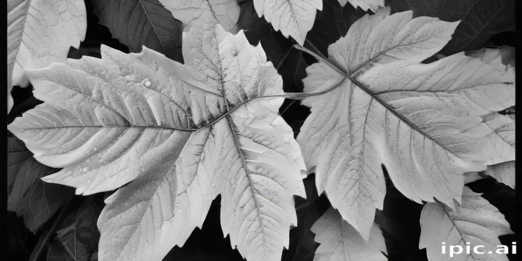 leaf white and black