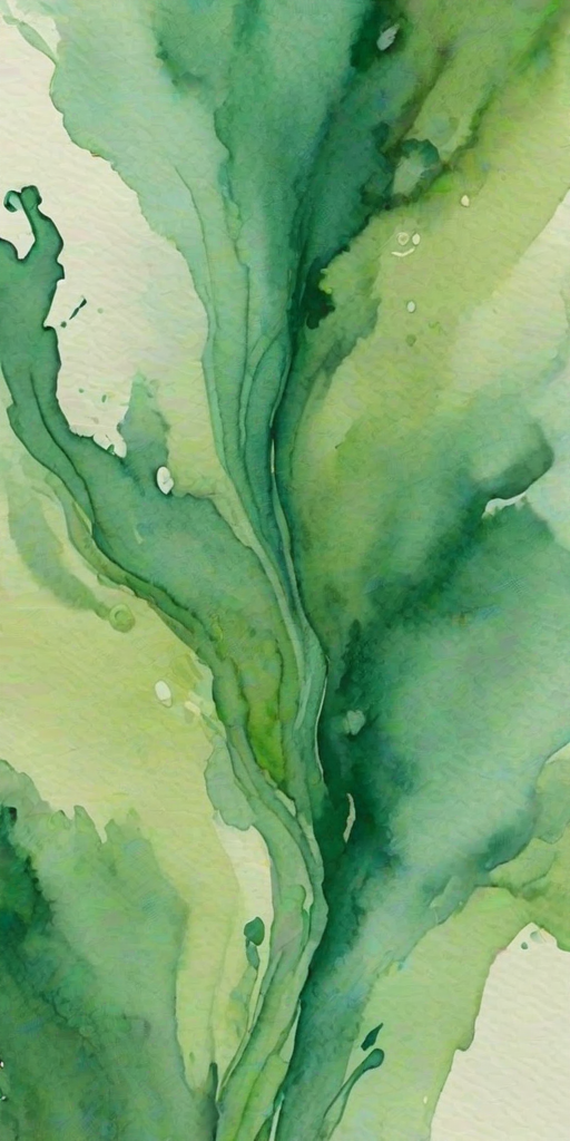 create a soft, abstract watercolor painting in various shades of green with a fluid, organic texture and gentle blending effects