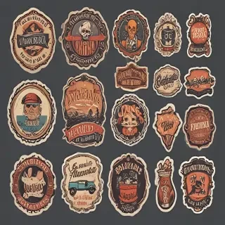 vintage stickers png