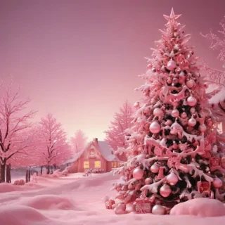 pink christmas aesthetic wallpaper