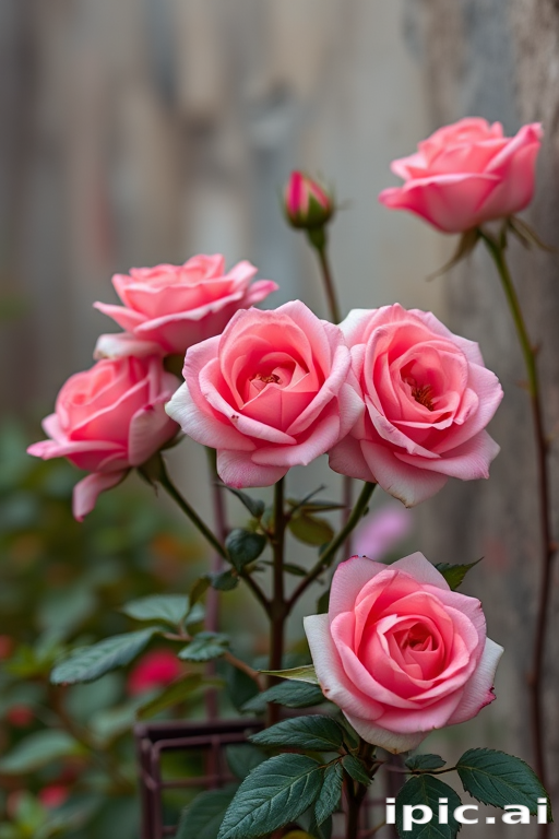 roses in background