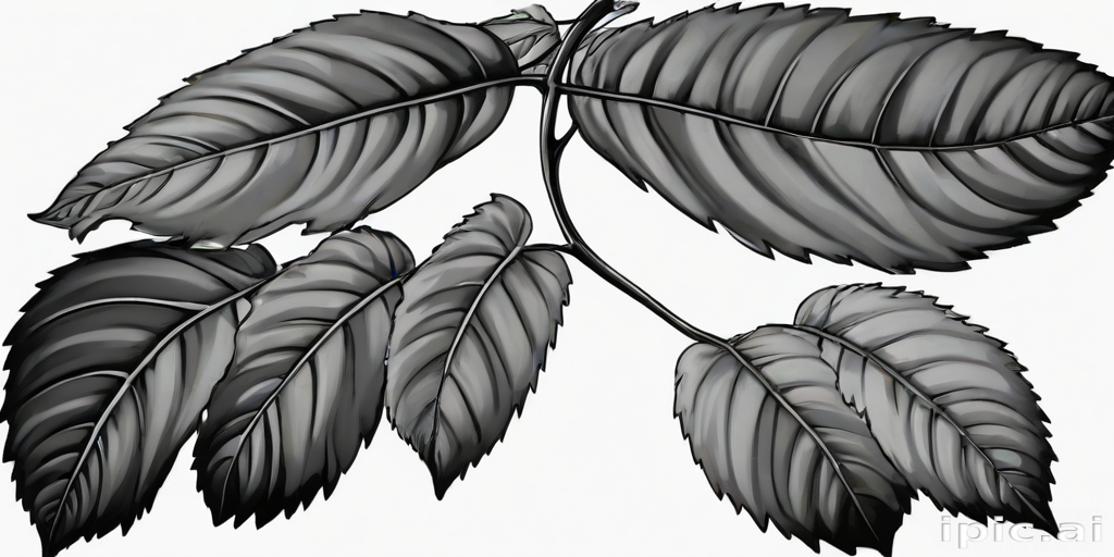 black and white clipart leaf