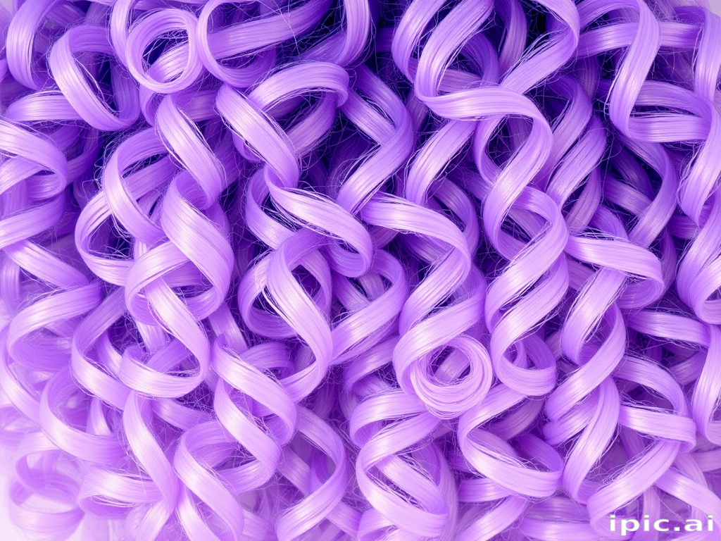 Whimsical Lavender Ombre Curls bouncing with voluminous ringlets, gradually fading from deep purple roots to pale lilac ends, creating a dreamy and magical aesthetic