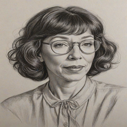 Graceful Lily Tomlin, pencil sketch, portrait of Stunning woman 1922s in glasses, hair style beatnik, outline, clear lines, fine lines, 8k