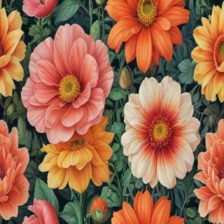 flower drawings with color