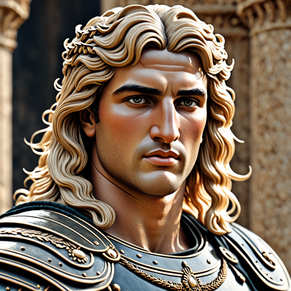 Free Ai Image Generator - High Quality and 100% Unique Images - iPic.Ai  Realistic detailed picture of Alexander the Great with long blonde hair  cinematic