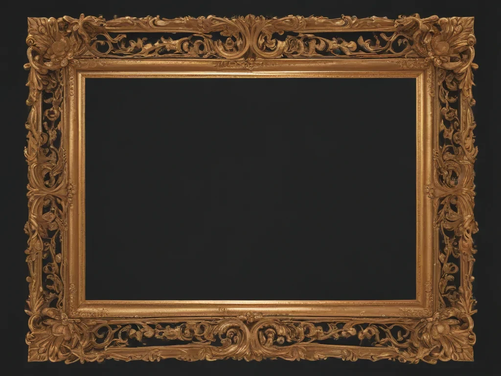 rectangle golden frame png