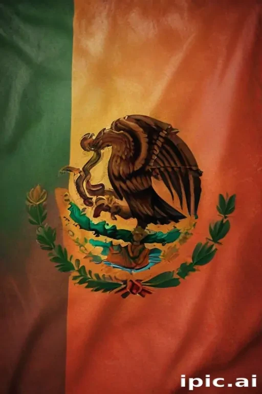 Vibrant Representation of Mexico’s National Flag with Iconic Eagle Emblem