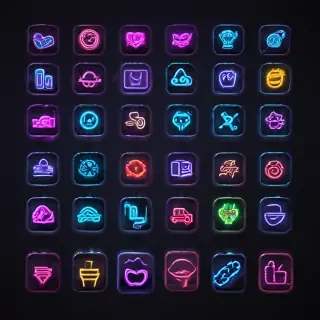 neon app icons