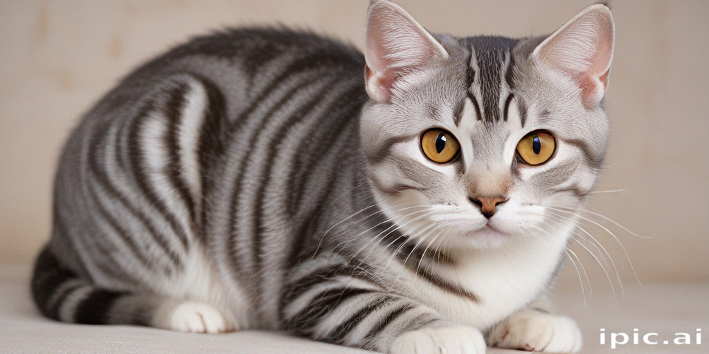 A Playful Grey Tabby Cat with Striking Yellow Eyes Posing Elegantly.