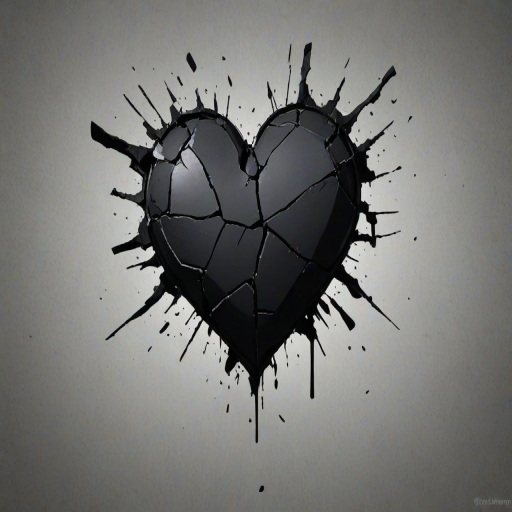 broken black heart