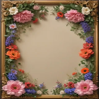 frame with flowers